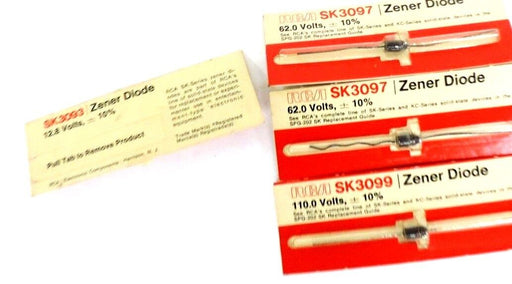 LOT OF 4 NEW RCA ZENER DIODES SK3099, SK3097, SK3093
