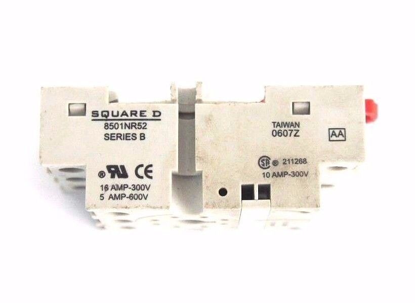 SQUARE D 8501NR52 RELAY SOCKET SER. B, 5-16 AMP, 300-600V