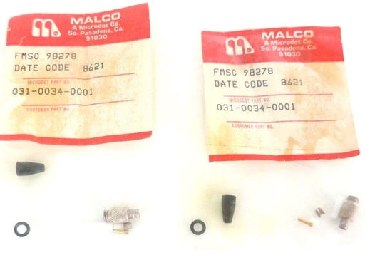 LOT OF 2 NEW MALCO TYCO MICRODOT 031-0034-0001 CABLE CONNECTOR ENDS