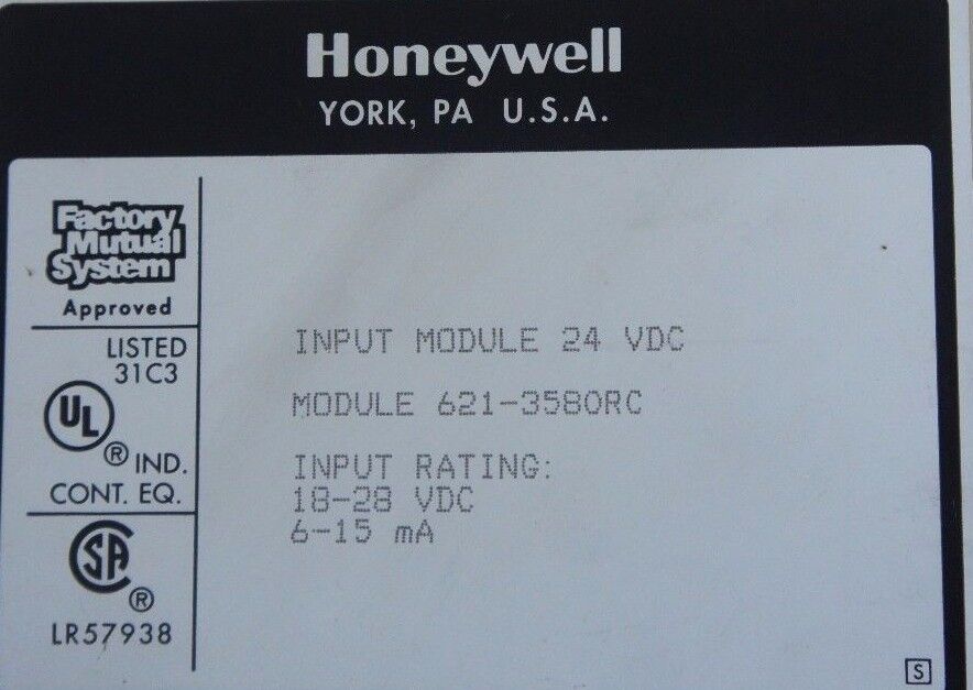HONEYWELL 621-3580RC INPUT MODULE 6-15MA 24VDC 32POINT 6213580RC