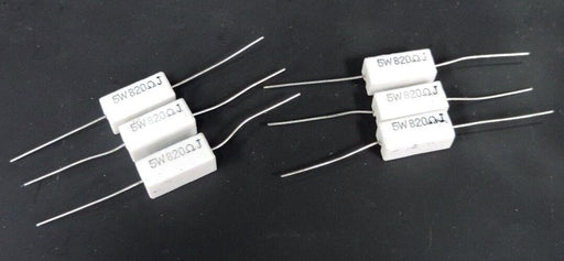 LOT OF 6 GENERIC 5W820 OHM RESISTORS