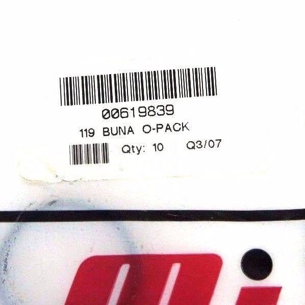 LOT OF 7 NEW MOTION INDUSTRIES 00619839 O-PACKS 119 BUNA (7 BAGS OF 10)