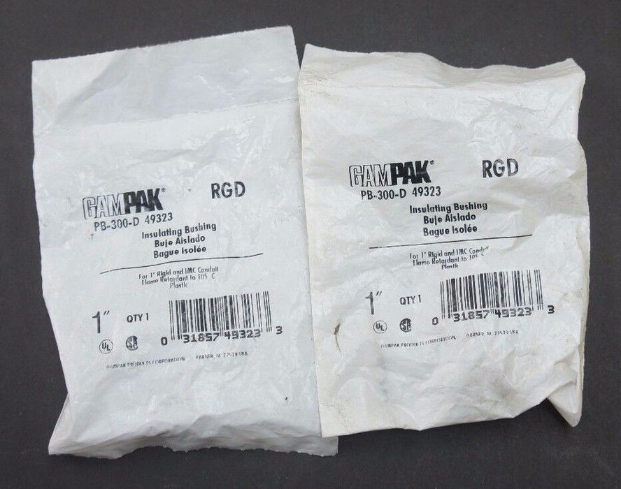 LOT OF 2 NEW GAMPAK RGD PB-300-D INSULATING BUSHINGS 1" 49323