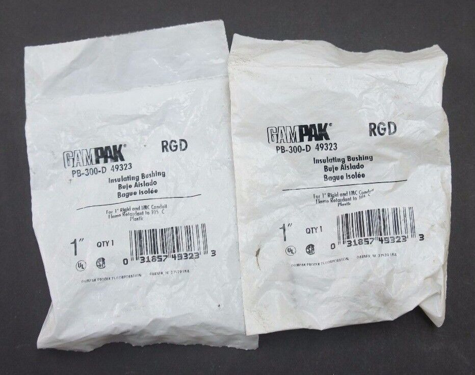 LOT OF 2 NEW GAMPAK RGD PB-300-D INSULATING BUSHINGS 1" 49323