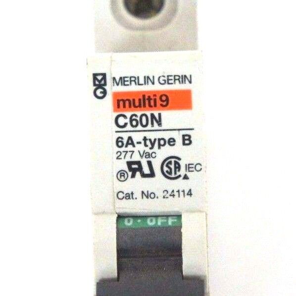 MERLIN GERIN 24114 MULTI 9 CIRCUIT BREAKER C60N, 6A-TYPE B, 277 VAC