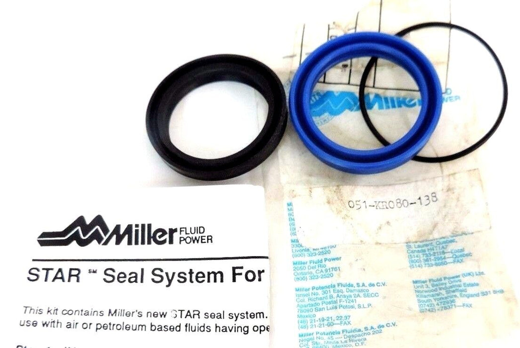 NEW MILLER FLUID POWER 051-KR080-00138 ROD SEAL KIT 051KR08000138