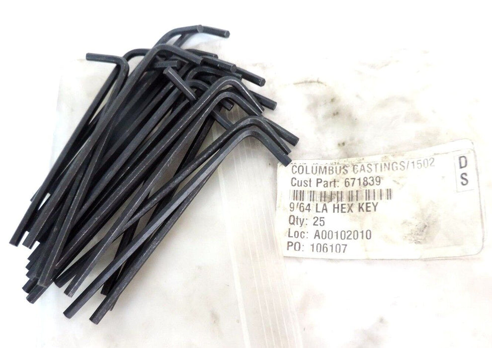 LOT OF 22 NEW GENERIC 9/64 LA HEX KEYS
