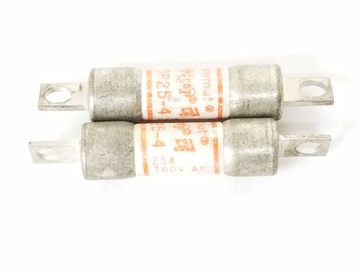LOT OF 2 SHAWMUT AMP-TRAP A70P25-4 FUSES A70P254, 25A, 700V AC