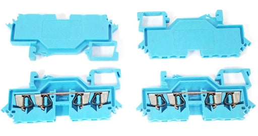 LOT OF 4 WAGO 280 TEMINAL BLOCKS IEC 947-7-1, 20A, 600V, BLUE, AWG 28-12