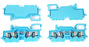 LOT OF 4 WAGO 280 TEMINAL BLOCKS IEC 947-7-1, 20A, 600V, BLUE, AWG 28-12