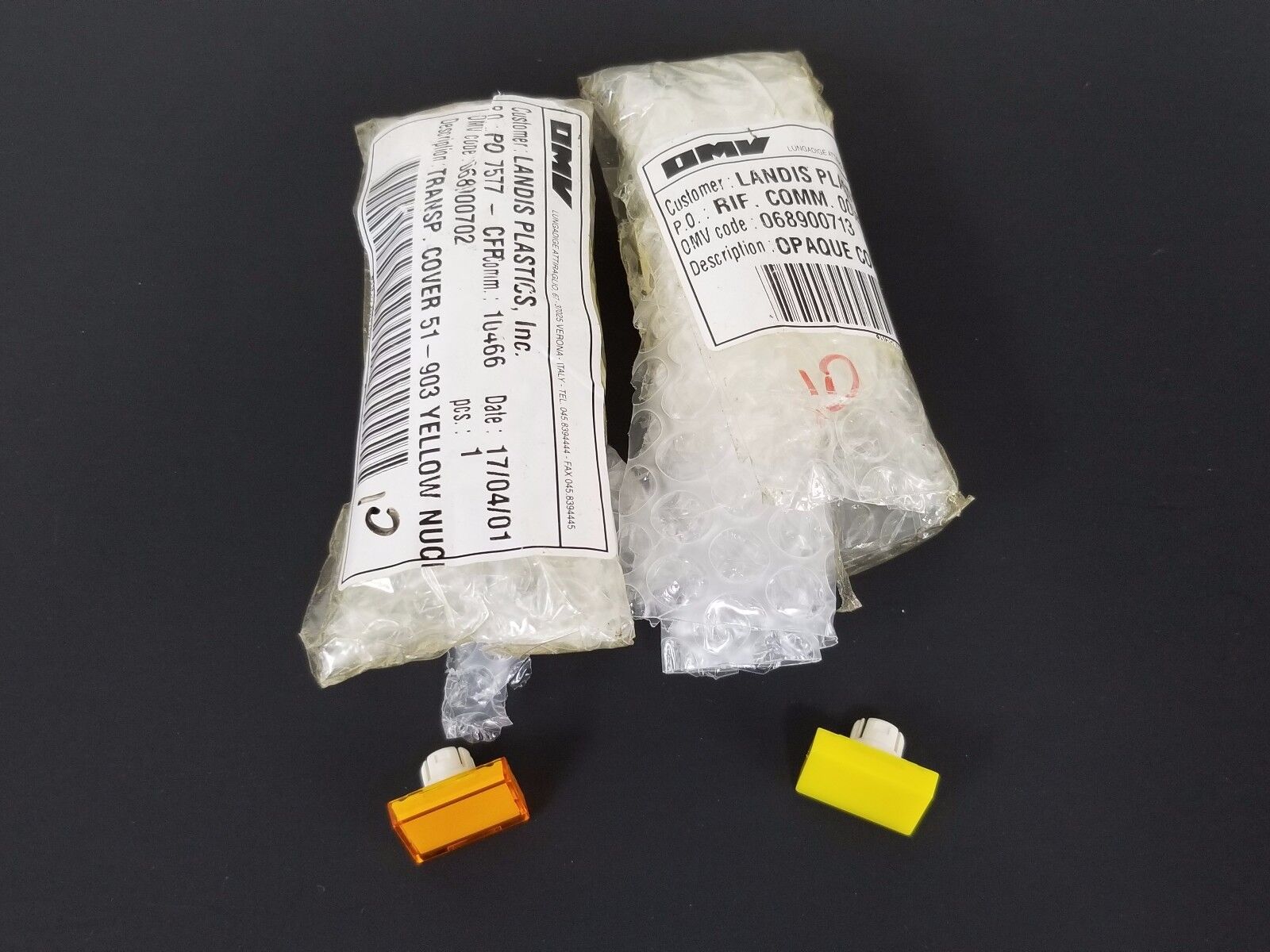 LOT OF 2 NEW OMV 068900702 TRANSP. COVER 51-903 YELLOW 068900713 51-901 YELLOW