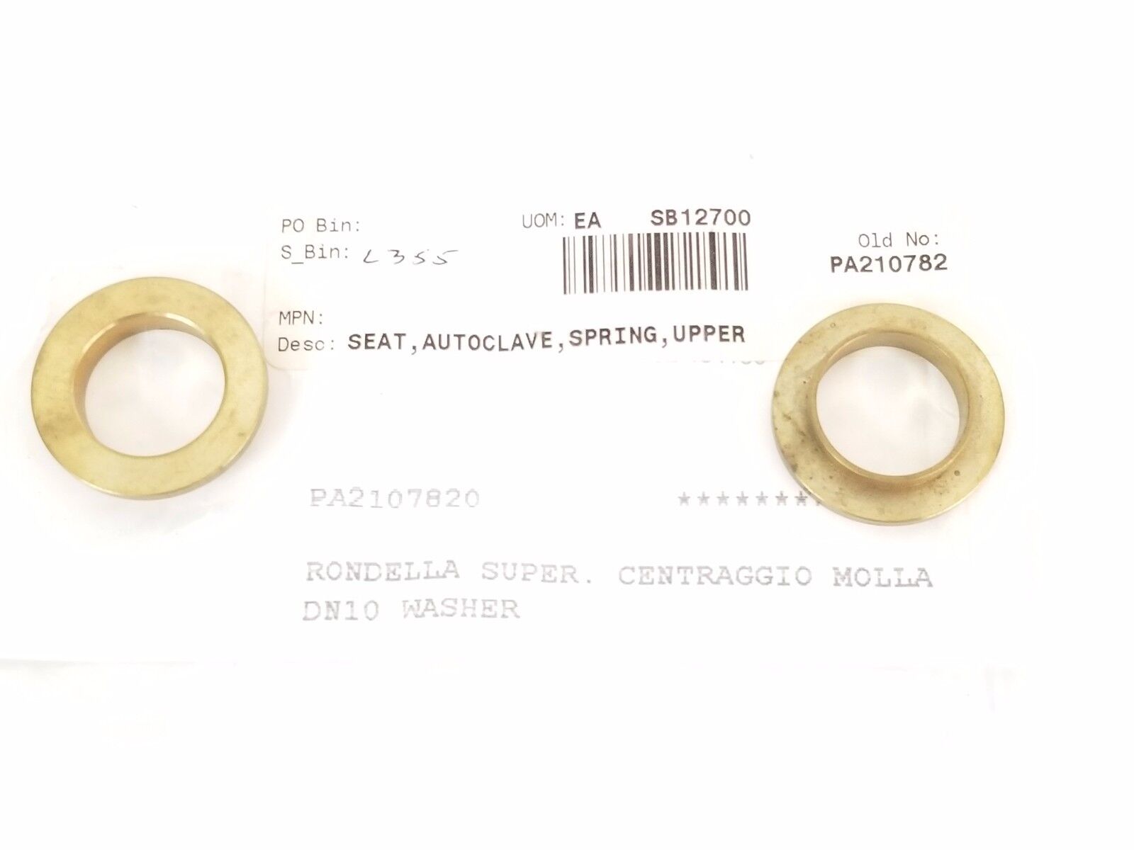 LOT OF 2 NEW FEDEGARI AUTOCLAVI SPA PA2107820 RONDELLA SUPER DN10 WASHERS