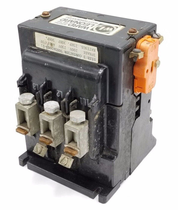 WARD LEONARD 5003A3001-11 SIZE 3 CONTACTOR 5003A300111, 3-PHASE