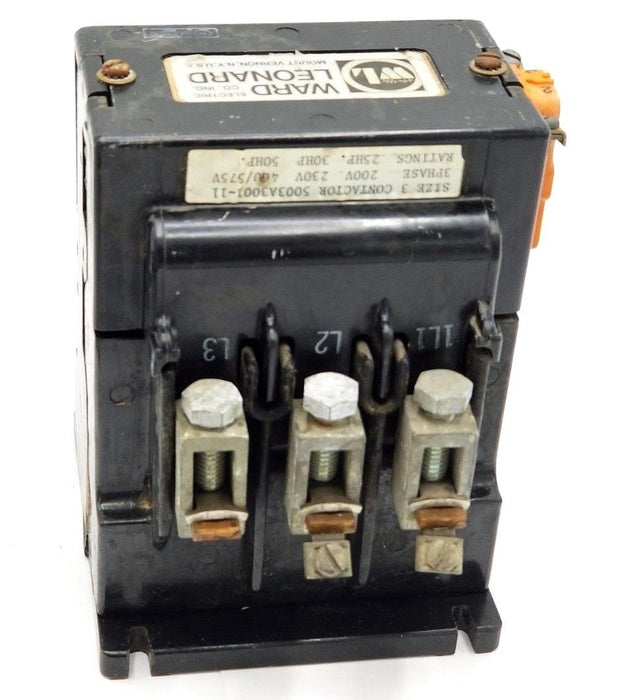 WARD LEONARD 5003A3001-11 SIZE 3 CONTACTOR 5003A300111, 3-PHASE