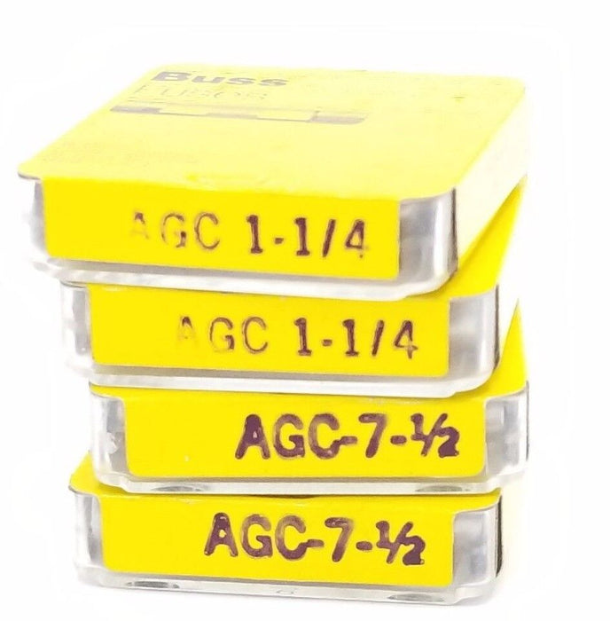LOT OF (10) NEW BUSSMANN AGC-7-1/2 & (9) AGC-1-1/4 MINI FUSES