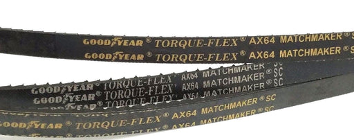 LOT OF 3 NEW GOODYEAR AX64 V-BELTS TORQUE FLEX 66IN OD