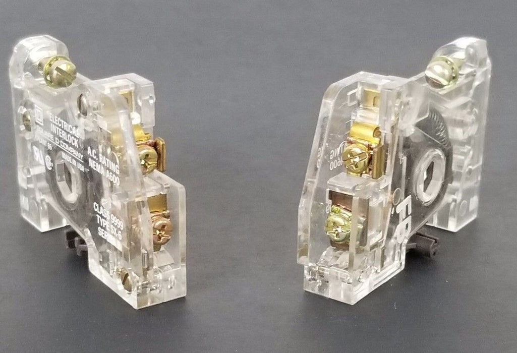 LOT OF 2 SQUARE D 9999-SX-6 CONTACT INTERLOCKS 9999SX6 SER. B