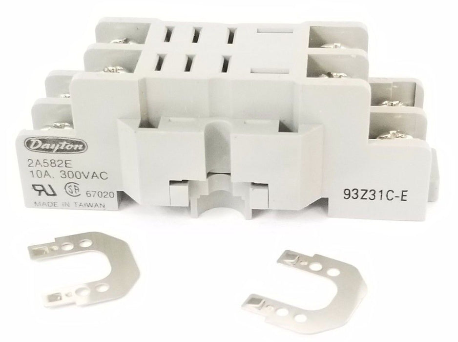 NEW DAYTON 2A582E RELAY SOCKET 10AMP 300VAC 8PIN DIN/SCREW