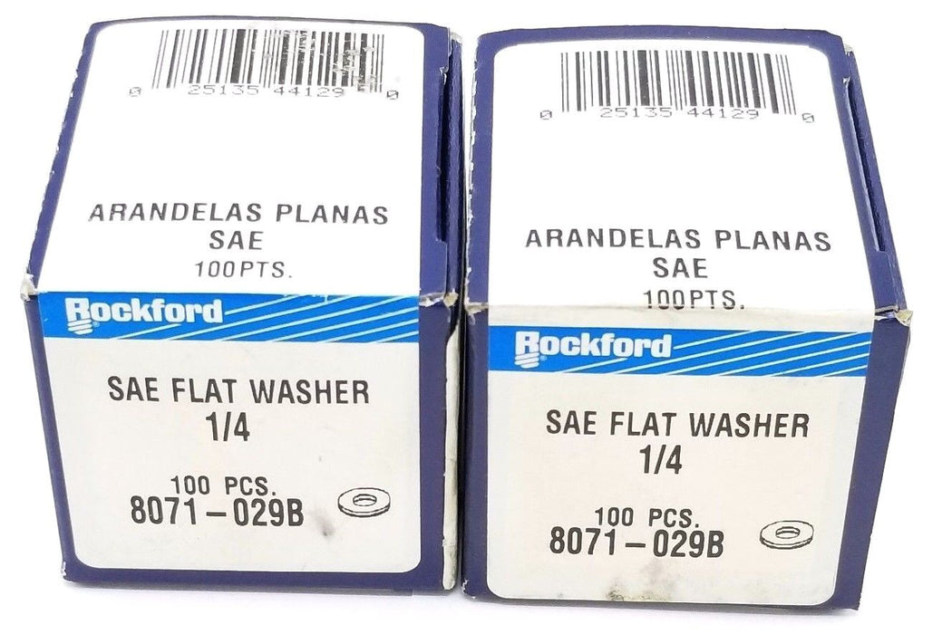 LOT OF 200 ROCKFORD 8071-029B SAE FLAT WASHERS 1/4'' 8071029B