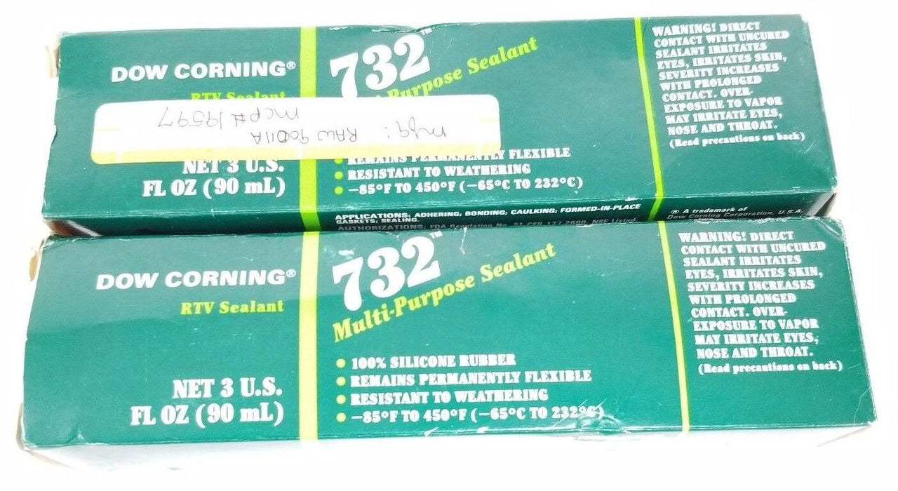 LOT OF 2 NIB DOW CORNING 732 MULTI-PURPOSE SEALANT TUBES