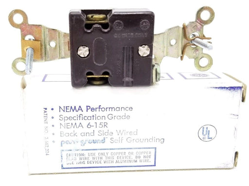 NEW GENERAL ELECTRIC GE4069-1 SINGLE GROUND RECEPTACLE GE40691, 2-POLE, 3-WIRE