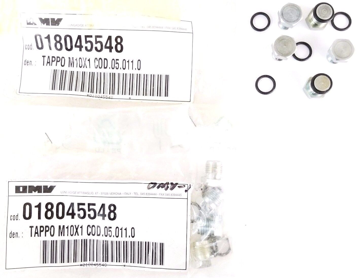 LOT OF 8 NEW OMV 018045548 TAPPO / STOPPERS M10X1 COD.05.011.0