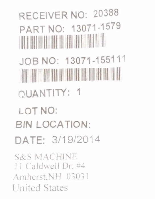NEW S&S MACHINE 13071-1579 HARDWARE 130711579