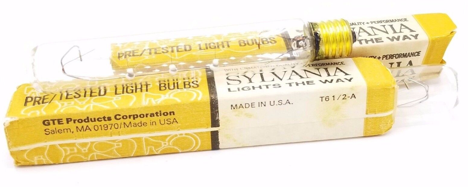 LOT OF 2 NEW GTE SYLVANIA T61/2-A BULBS 20W-120V EXIT