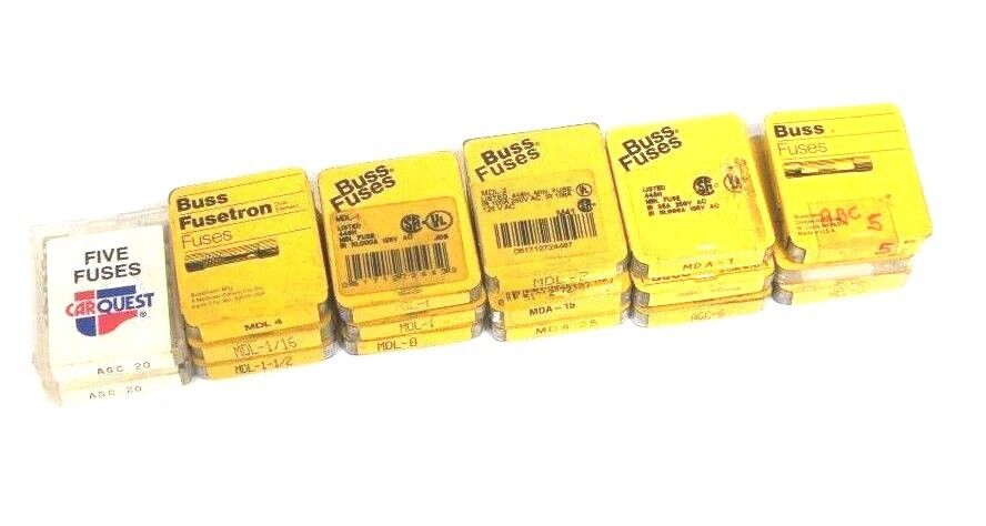 LOT OF 47 NEW BUSS MISCELLANEOUS FUSES