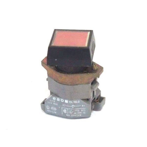 EAO 704.950.0 LAMP SOCKET 250VAC W/ RED BUTTON
