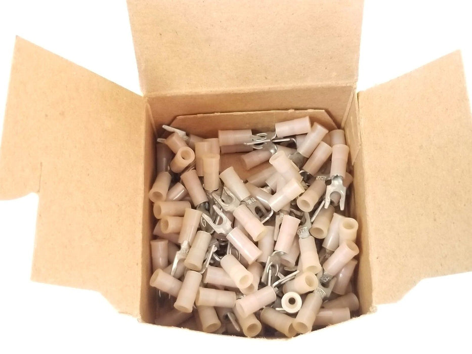 BOX OF 100 NEW VISA-CRIMP 84192, SAF-T-SPADE TERMINALS 22-18 WIRE 6 STUD