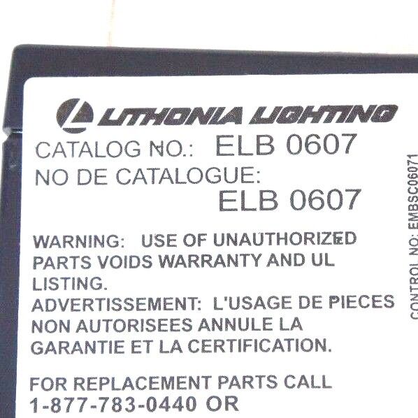 LITHONIA LIGHTING ELB 0607 REPLACEMENT BATTERY 6V ELB0607