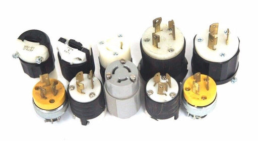 LOT OF 10 HUBBELL EAGLE LEVITON MISCELLANEOUS TWIST LOCK PLUGS AND RECEPTACLES