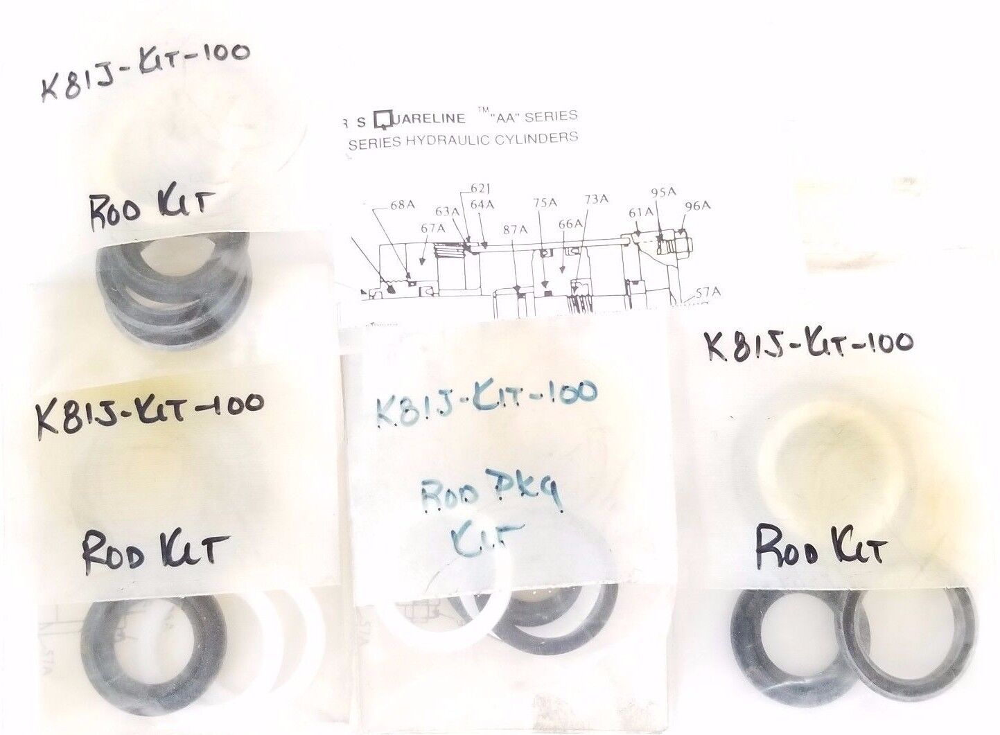 LOT OF 4 NEW CARTER SQUARELINE K81J-KIT-100 "AA" SERIES ROD KITS K81JKIT100