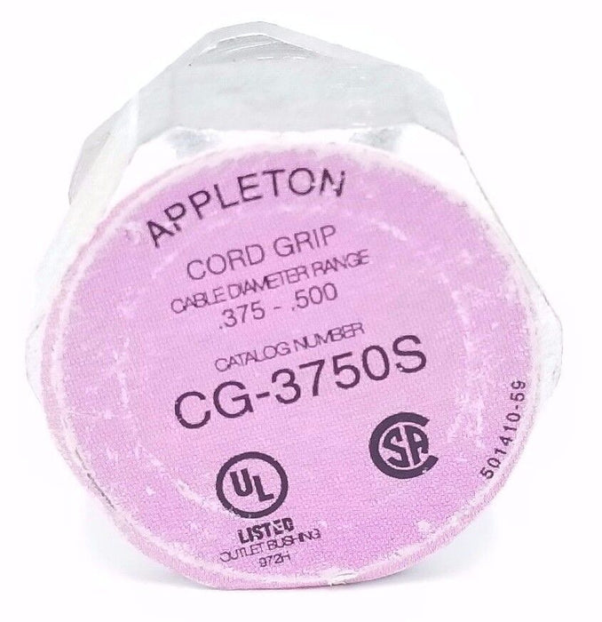 NEW APPLETON CG-3750S CORD GRIP .375-.500 CONNECTOR CG3750S