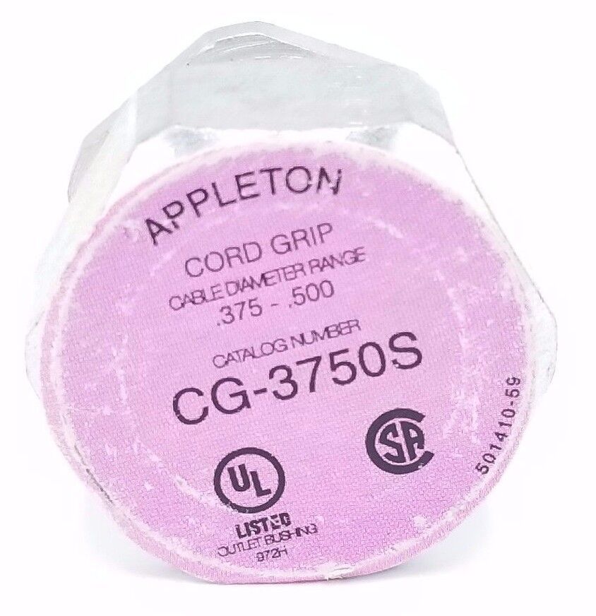 NEW APPLETON CG-3750S CORD GRIP .375-.500 CONNECTOR CG3750S