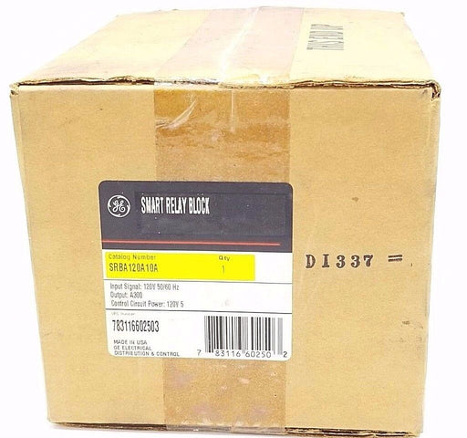 FACTORY SEALED GENERAL ELECTRIC SRBA120A10A SMART RELAY BLOCK 120V, 50/60HZ
