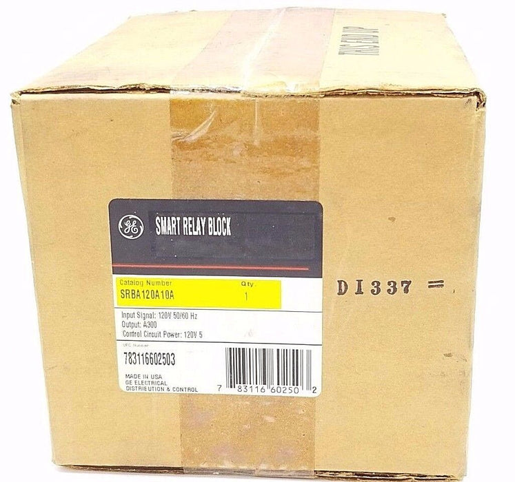 FACTORY SEALED GENERAL ELECTRIC SRBA120A10A SMART RELAY BLOCK 120V, 50/60HZ