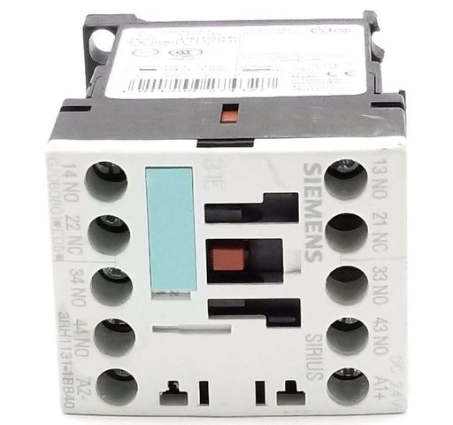 SIEMENS 3RH1131-1BB40 CONTROL RELAY 10AMP, 4POLE, 3NO/1NC 24VDC COIL