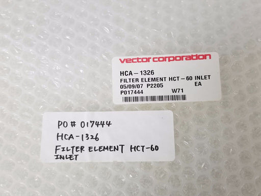 NEW VECTOR CORPORATION HCA-1326 FILTER ELEMENT HCT-60 INLET