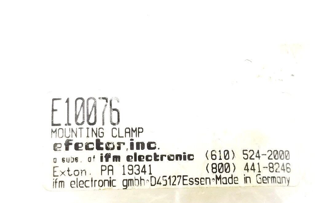 NEW IFM EFECTOR E10076 MOUNTING CLAMP