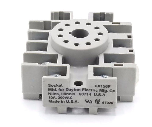 NEW DAYTON 6X156F RELAY SOCKET 10A, 300VAC