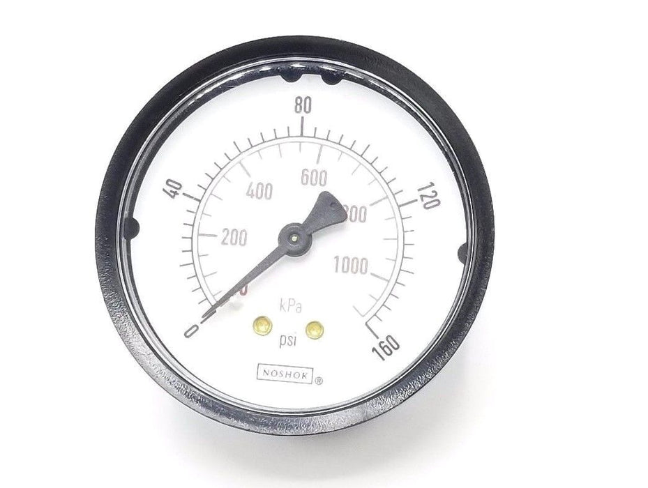 NOSHOK 0-160 PSI GAUGE 0-1100 KPA, 1/2'' NPT