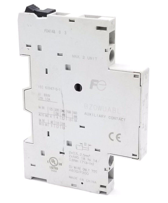 FUJI ELECTRIC BZ0WUABL AUXILIARY CONTACT 4AMP 230VAC, 1.3AMP 110VDC