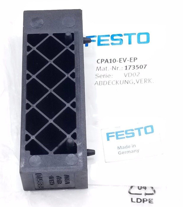 NEW FESTO CPA10-EV-EP BASE END COVER FOR SOLENOID VALVE ASSEMBLY 173507
