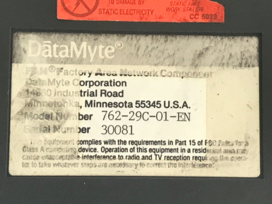 DATAMYTE 762-29C-01-EN DATA AQUISITION TERMINAL