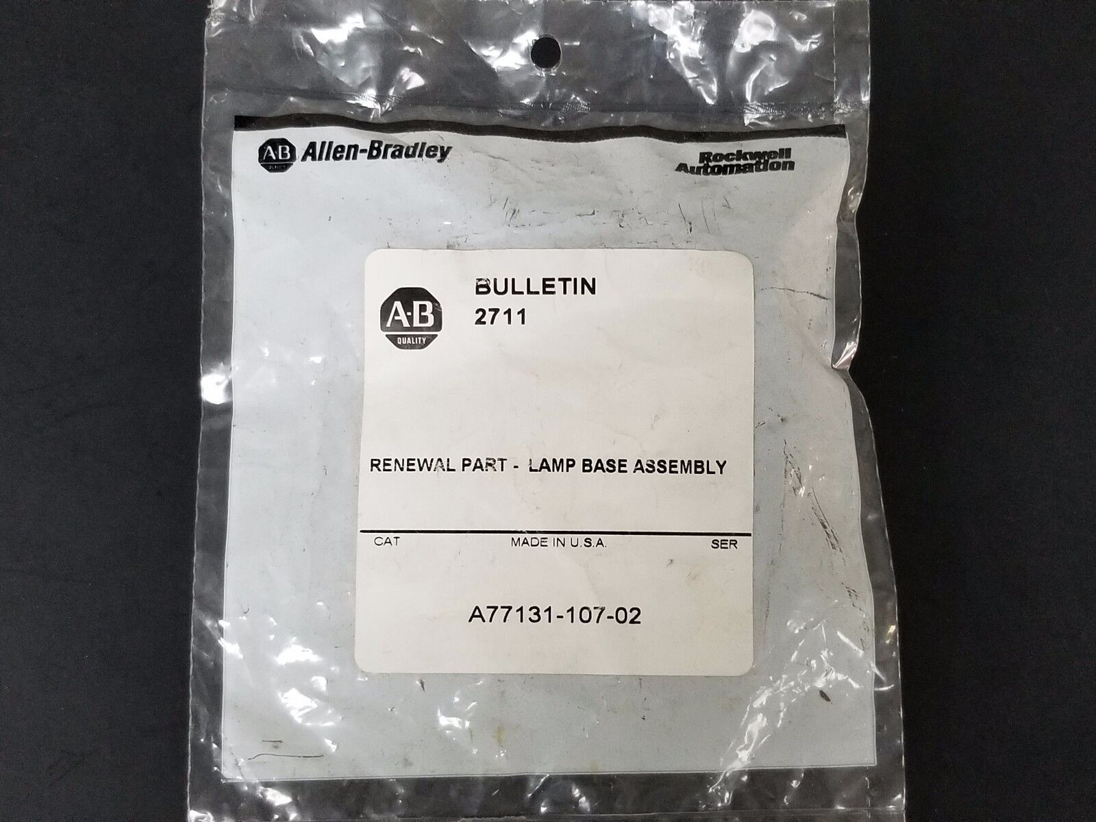 NEW ALLEN BRADLEY A77131-107-02 LAMP BASE ASSEMBLY A7713110702