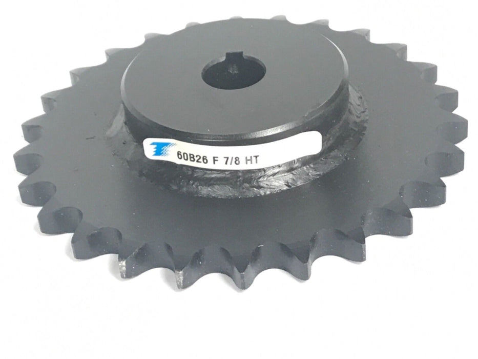NEW TSUBAKI 60B26 F 7/8 HT SPROCKET #60 CHAIN 26 TEETH 7/8" BORE W/ KEYWAY