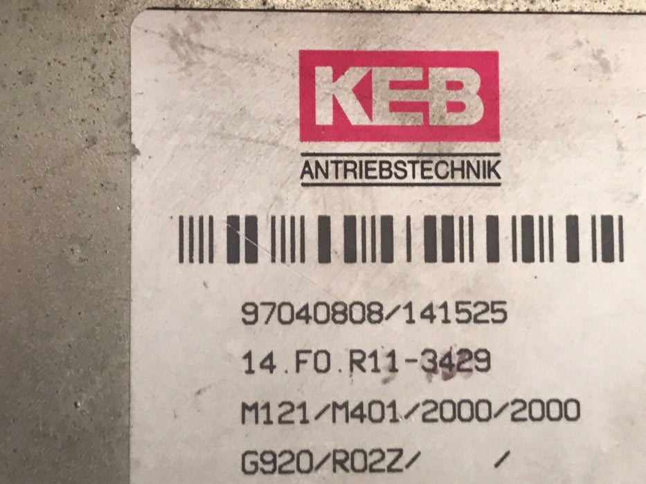 KEB COMBIVERT 14.F0.R11-3429 FREQUENCY CONVERTER DRIVE *BAD DISPLAY*