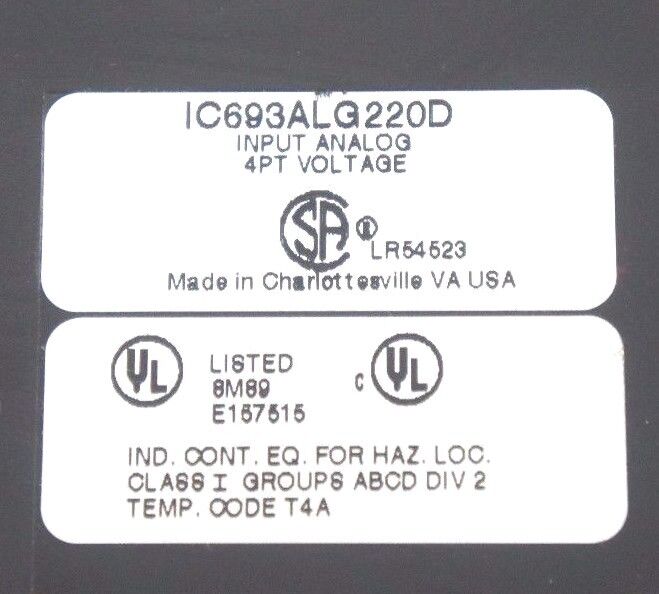 GE FANUC IC693ALG220D INPUT ANALOG MODULE 4PT VOLTAGE